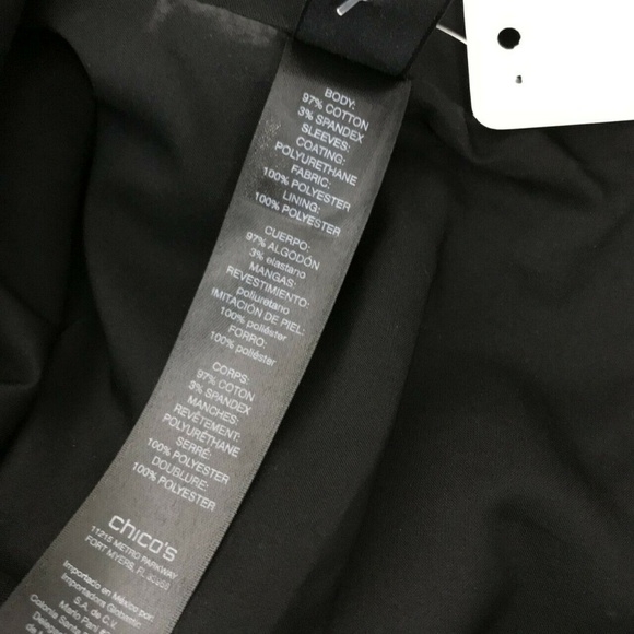 Chico's Fasten Down Color Block Sleeve Jacket Sz 4 - Picture 5 of 6